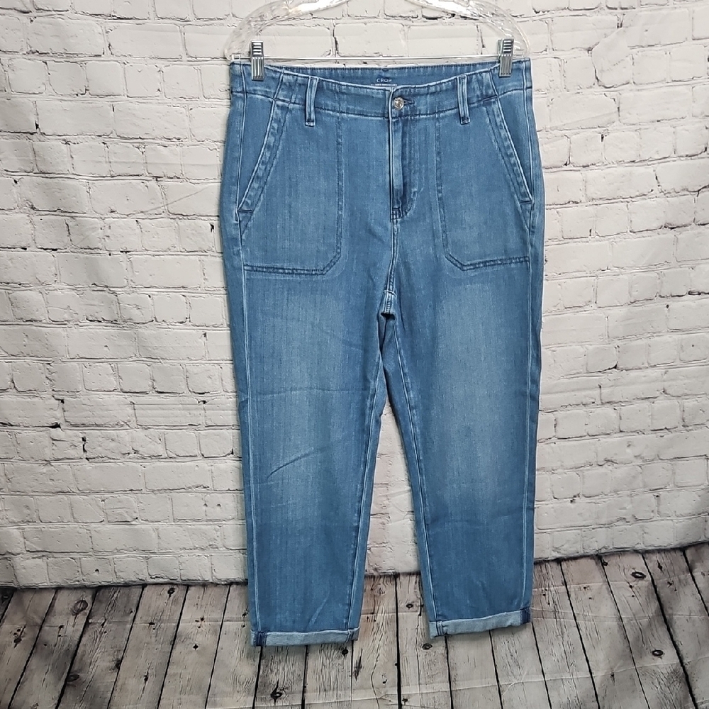 Chico's Light Blue Cropped Cuffed Jeans Women's